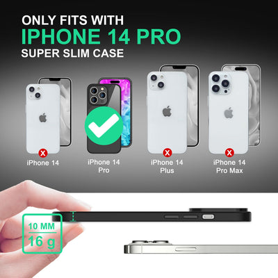 NALIA Handyhülle für iPhone 14 Pro – Transparentes Hardcase & Schwarzer Bumper – PROVA (Vergilbungsfrei & Stoßfest) – Marke aus Berlin Schwarz NALIA Protective Hülle