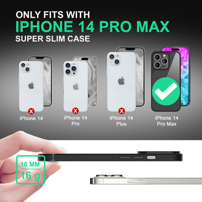 NALIA Handyhülle für iPhone 14 Pro Max – Transparentes Hardcase & Schwarzer Bumper – PROVA (Vergilbungsfrei & Stoßfest) – Marke aus Berlin Schwarz NALIA Protective Hülle