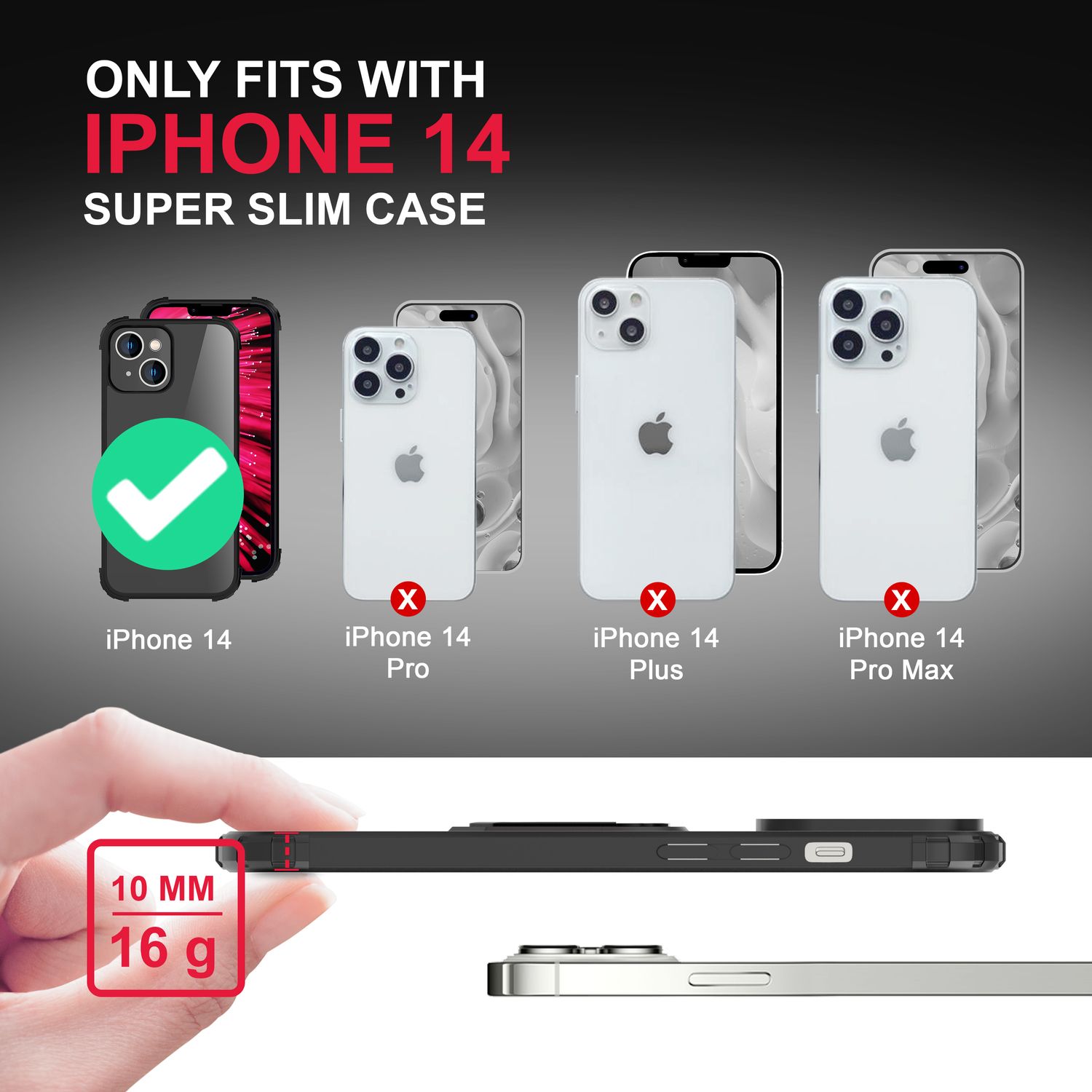 Ring Hülle für iPhone 14 - Klar Transparent Schutz Rahmen 360° Ring Aufsteller Schwarz NALIA Protective Hülle