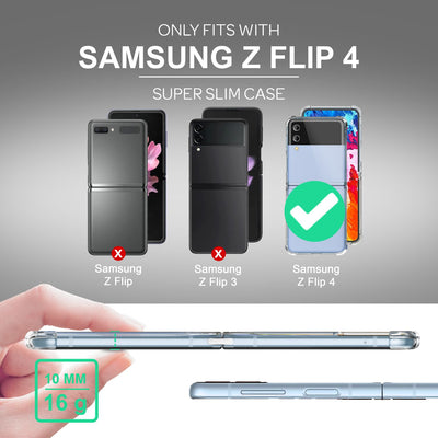 NALIA Klare Einteilige Schutzhülle kompatibel mit Samsung Galaxy Z Flip4 Hülle, Transparent Anti-Gelb Robust Aufprall-Schutz, Harte Rückseite & Verstärkter Silikon-Rahmen, Durchsichtige Handyhülle NALIA Transparente Hülle