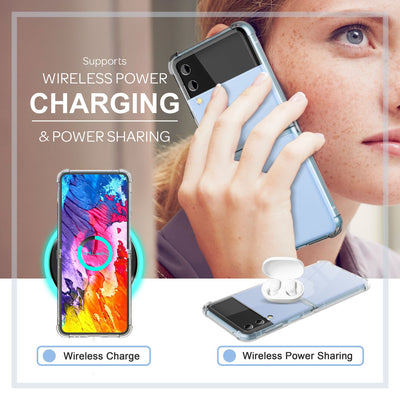 NALIA Klare Einteilige Schutzhülle kompatibel mit Samsung Galaxy Z Flip4 Hülle, Transparent Anti-Gelb Robust Aufprall-Schutz, Harte Rückseite & Verstärkter Silikon-Rahmen, Durchsichtige Handyhülle NALIA Transparente Hülle