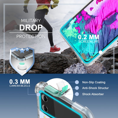 NALIA Klare Handyhülle mit Kette kompatibel mit Samsung Galaxy Z Flip4 Hülle, Transparente Schutzhülle mit Ring & Handy-Schnur zum Umhängen, Robuste Harte Rückseite & Silikon-Rand Rot NALIA Transparente Hülle