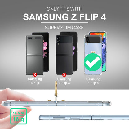 Umhänge Hülle für Samsung Galaxy Z Flip4 Klare Schutzhülle mit Band Schnur Ring Schwarz NALIA