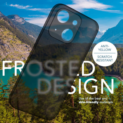 NALIA Ultra Slim Hardcase für iPhone 14 Plus – Matt-Transparent & 0.3mm Dünn – PHANTOM (Dünnes Cover & Kamera-Vollschutz) – Marke aus Berlin Schwarz NALIA SlimFit Hülle
