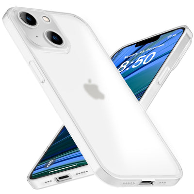 NALIA Ultra Slim Hardcase für iPhone 14 Plus – Matt-Transparent & 0.3mm Dünn – PHANTOM (Dünnes Cover & Kamera-Vollschutz) – Marke aus Berlin Weiß NALIA SlimFit Hülle