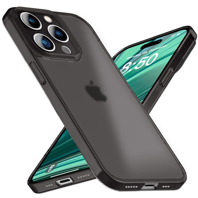 NALIA Ultra Slim Hardcase für iPhone 14 Pro – Matt-Transparent & 0.3mm Dünn – PHANTOM (Dünnes Cover & Kamera-Vollschutz) – Marke aus Berlin Schwarz NALIA SlimFit Hülle