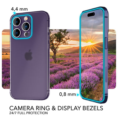 NALIA Ultra Slim Hardcase für iPhone 14 Pro – Matt-Transparent & 0.3mm Dünn – PHANTOM (Dünnes Cover & Kamera-Vollschutz) – Marke aus Berlin Lila NALIA SlimFit Hülle