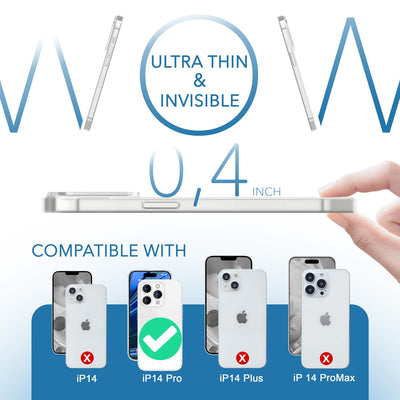 NALIA Ultra Slim Hardcase für iPhone 14 Pro – Matt-Transparent & 0.3mm Dünn – PHANTOM (Dünnes Cover & Kamera-Vollschutz) – Marke aus Berlin Weiß NALIA SlimFit Hülle