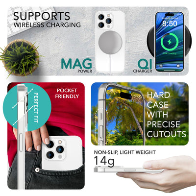 NALIA Ultra Slim Hardcase für iPhone 14 Pro – Matt-Transparent & 0.3mm Dünn – PHANTOM (Dünnes Cover & Kamera-Vollschutz) – Marke aus Berlin Weiß NALIA SlimFit Hülle