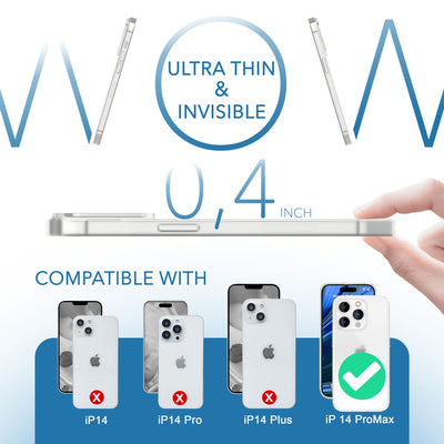NALIA Ultra Slim Hardcase für iPhone 14 Pro Max – Matt-Transparent & 0.3mm Dünn – PHANTOM (Dünnes Cover & Kamera-Vollschutz) – Marke aus Berlin Weiß NALIA SlimFit Hülle