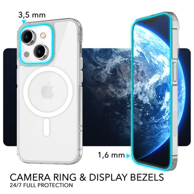 NALIA Transparentes Magnet Case für iPhone 14 Plus – MagPower System (MagSafe kompatibel) – LUMEX (Edle Glas-Optik, aber unzerbrechlich) – Marke aus Berlin Default Title NALIA Transparente Hülle