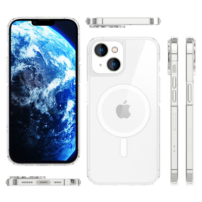 NALIA Transparentes Magnet Case für iPhone 14 Plus – MagPower System (MagSafe kompatibel) – LUMEX (Edle Glas-Optik, aber unzerbrechlich) – Marke aus Berlin Default Title NALIA Transparente Hülle