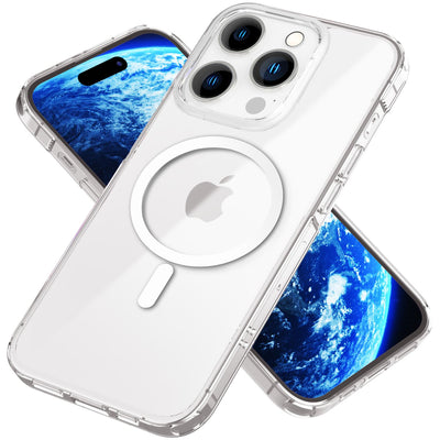 NALIA Transparentes Magnet Case für iPhone 14 Pro Max – MagPower System (MagSafe kompatibel) – LUMEX (Edle Glas-Optik, aber unzerbrechlich) – Marke aus Berlin Default Title NALIA Transparente Hülle