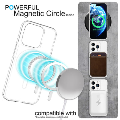 NALIA Transparentes Magnet Case für iPhone 14 Pro Max – MagPower System (MagSafe kompatibel) – LUMEX (Edle Glas-Optik, aber unzerbrechlich) – Marke aus Berlin Default Title NALIA Transparente Hülle