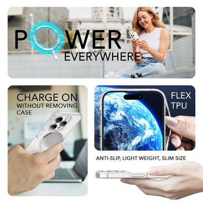 NALIA Transparentes Magnet Case für iPhone 14 Pro Max – MagPower System (MagSafe kompatibel) – LUMEX (Edle Glas-Optik, aber unzerbrechlich) – Marke aus Berlin Default Title NALIA Transparente Hülle