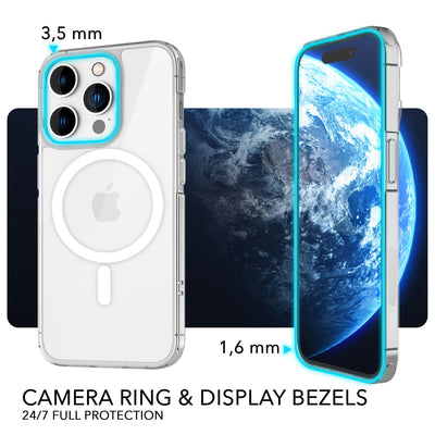 NALIA Transparentes Magnet Case für iPhone 14 Pro Max – MagPower System (MagSafe kompatibel) – LUMEX (Edle Glas-Optik, aber unzerbrechlich) – Marke aus Berlin Default Title NALIA Transparente Hülle