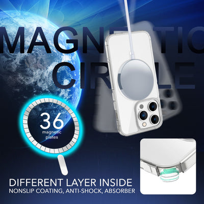 NALIA Transparentes Magnet Case für iPhone 14 Pro Max – MagPower System (MagSafe kompatibel) – LUMEX (Edle Glas-Optik, aber unzerbrechlich) – Marke aus Berlin Default Title NALIA Transparente Hülle
