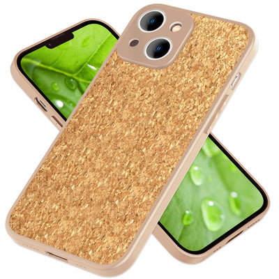 NALIA Schutzhülle mit Echt-Kork kompatibel mit iPhone 14 Hülle, Natur-Kork Hellbraun Anti-Gelb Rutschfest Anti-Fingerabdruck, Harte Rückseite & Mattierter Silikon-Rand, Robuste Stoßfeste Handyhülle Default Title NALIA Protective Hülle