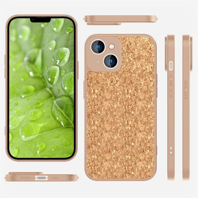 NALIA Schutzhülle mit Echt-Kork kompatibel mit iPhone 14 Plus Hülle, Natur-Kork Hellbraun Anti-Gelb Rutschfest Anti-Fingerabdruck, Harte Rückseite & Mattierter Silikon-Rand, Robuste Handyhülle Cover Default Title NALIA Protective Hülle