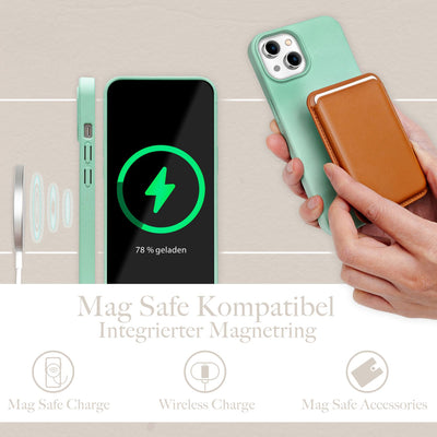 NALIA Handyhülle für iPhone 14 – MagSafe kompatibel & Weizenstroh-Mix – ECOFIT (Pflanzenbasiert, Rutschfest & Matt) – Marke aus Berlin Türkis NALIA Protective Hülle