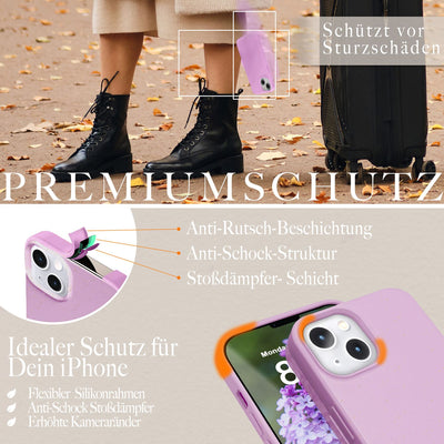 NALIA Handyhülle für iPhone 14 Plus – MagSafe kompatibel & Weizenstroh-Mix – ECOFIT (Pflanzenbasiert, Rutschfest & Matt) – Marke aus Berlin Lila NALIA Protective Hülle