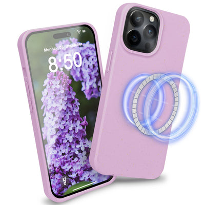 NALIA Handyhülle für iPhone 14 Pro Max – MagSafe kompatibel & Weizenstroh-Mix – ECOFIT (Pflanzenbasiert, Rutschfest & Matt) – Marke aus Berlin Lila NALIA Protective Hülle
