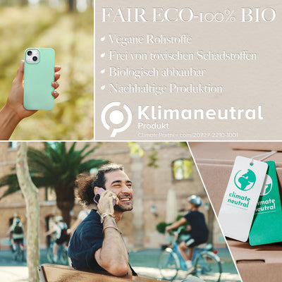 NALIA Handyhülle für iPhone 14 – Weizenstroh Case (Pflanzenbasiert) – BIOVERA – Matt & Stoßfest (Vegan) – Marke aus Berlin Lila NALIA Protective Hülle