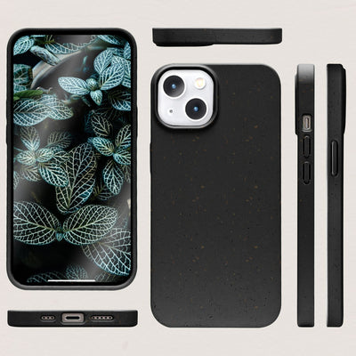 NALIA Handyhülle für iPhone 14 – Weizenstroh Case (Pflanzenbasiert) – BIOVERA – Matt & Stoßfest (Vegan) – Marke aus Berlin Schwarz NALIA Protective Hülle