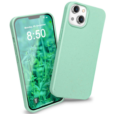 NALIA Handyhülle für iPhone 14 – Weizenstroh Case (Pflanzenbasiert) – BIOVERA – Matt & Stoßfest (Vegan) – Marke aus Berlin Türkis NALIA Protective Hülle
