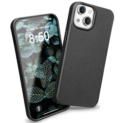 NALIA Handyhülle für iPhone 14 – Weizenstroh Case (Pflanzenbasiert) – BIOVERA – Matt & Stoßfest (Vegan) – Marke aus Berlin Schwarz NALIA Protective Hülle