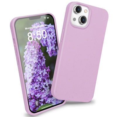 NALIA Handyhülle für iPhone 14 – Weizenstroh Case (Pflanzenbasiert) – BIOVERA – Matt & Stoßfest (Vegan) – Marke aus Berlin Lila NALIA Protective Hülle