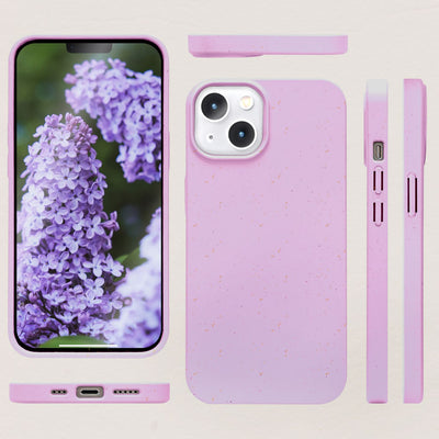 NALIA Handyhülle für iPhone 14 Plus – Weizenstroh Case (Pflanzenbasiert) – BIOVERA – Matt & Stoßfest (Vegan) – Marke aus Berlin Lila NALIA Protective Hülle