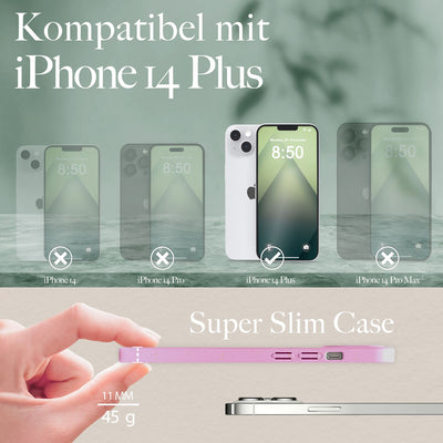 NALIA Handyhülle für iPhone 14 Plus – Weizenstroh Case (Pflanzenbasiert) – BIOVERA – Matt & Stoßfest (Vegan) – Marke aus Berlin Lila NALIA Protective Hülle