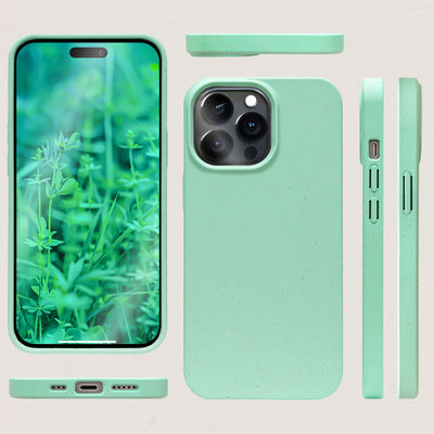 NALIA Handyhülle für iPhone 14 Pro – Weizenstroh Case (Pflanzenbasiert) – BIOVERA – Matt & Stoßfest (Vegan) – Marke aus Berlin Türkis NALIA Protective Hülle