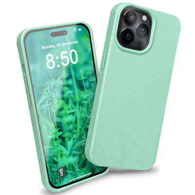 NALIA Handyhülle für iPhone 14 Pro – Weizenstroh Case (Pflanzenbasiert) – BIOVERA – Matt & Stoßfest (Vegan) – Marke aus Berlin Türkis NALIA Protective Hülle