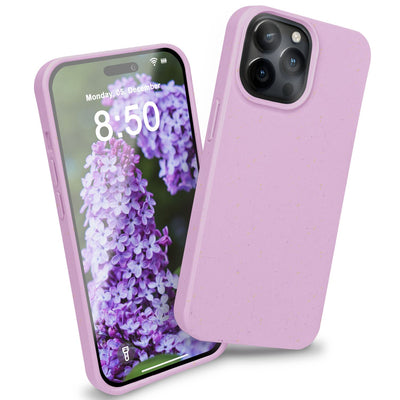 NALIA Handyhülle für iPhone 14 Pro Max – Weizenstroh Case (Pflanzenbasiert) – BIOVERA – Matt & Stoßfest (Vegan) – Marke aus Berlin Lila NALIA Protective Hülle