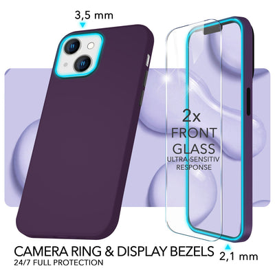NALIA Magnet Silikonhülle für iPhone 14 – MagSafe kompatibel & Liquid Silicone – SLIQ (Soft-Touch Schutz & Mikrofaser Innen) – Marke aus Berlin Burgunder NALIA Protective Hülle