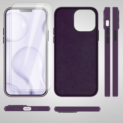 NALIA Magnet Silikonhülle für iPhone 14 – MagSafe kompatibel & Liquid Silicone – SLIQ (Soft-Touch Schutz & Mikrofaser Innen) – Marke aus Berlin Burgunder NALIA Protective Hülle