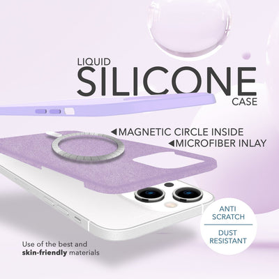 NALIA Magnet Silikonhülle für iPhone 14 – MagSafe kompatibel & Liquid Silicone – SLIQ (Soft-Touch Schutz & Mikrofaser Innen) – Marke aus Berlin Lila NALIA Protective Hülle