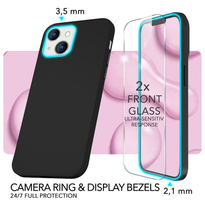 NALIA Magnet Silikonhülle für iPhone 14 – MagSafe kompatibel & Liquid Silicone – SLIQ (Soft-Touch Schutz & Mikrofaser Innen) – Marke aus Berlin Schwarz NALIA Protective Hülle