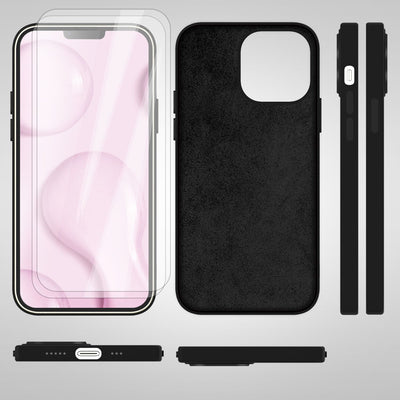 NALIA Magnet Silikonhülle für iPhone 14 – MagSafe kompatibel & Liquid Silicone – SLIQ (Soft-Touch Schutz & Mikrofaser Innen) – Marke aus Berlin Schwarz NALIA Protective Hülle