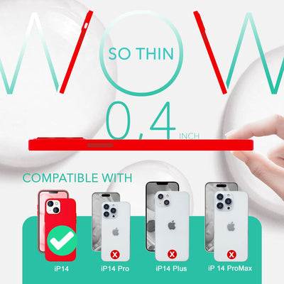 NALIA Magnet Silikonhülle für iPhone 14 – MagSafe kompatibel & Liquid Silicone – SLIQ (Soft-Touch Schutz & Mikrofaser Innen) – Marke aus Berlin Rot NALIA Protective Hülle