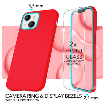 NALIA Magnet Silikonhülle für iPhone 14 – MagSafe kompatibel & Liquid Silicone – SLIQ (Soft-Touch Schutz & Mikrofaser Innen) – Marke aus Berlin Rot NALIA Protective Hülle