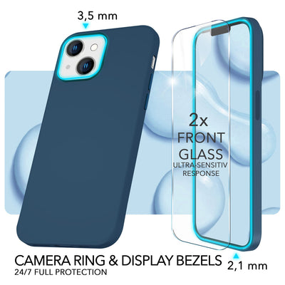 NALIA Magnet Silikonhülle für iPhone 14 – MagSafe kompatibel & Liquid Silicone – SLIQ (Soft-Touch Schutz & Mikrofaser Innen) – Marke aus Berlin Blau NALIA Protective Hülle