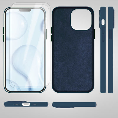 NALIA Magnet Silikonhülle für iPhone 14 – MagSafe kompatibel & Liquid Silicone – SLIQ (Soft-Touch Schutz & Mikrofaser Innen) – Marke aus Berlin Blau NALIA Protective Hülle