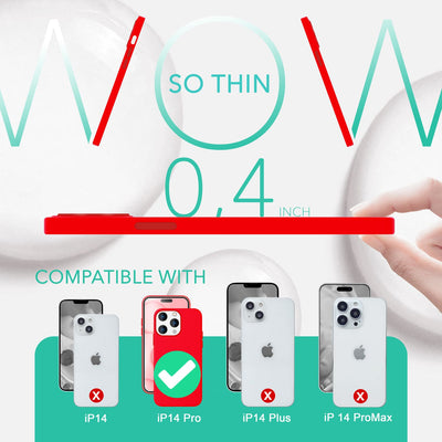 NALIA Magnet Silikonhülle für iPhone 14 Pro – MagSafe kompatibel & Liquid Silicone – SLIQ (Soft-Touch Schutz & Mikrofaser Innen) – Marke aus Berlin Rot NALIA Protective Hülle