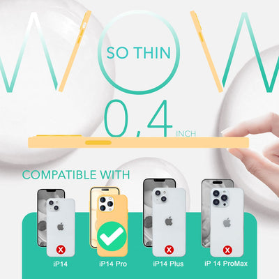 NALIA Magnet Silikonhülle für iPhone 14 Pro – MagSafe kompatibel & Liquid Silicone – SLIQ (Soft-Touch Schutz & Mikrofaser Innen) – Marke aus Berlin Gelb NALIA Protective Hülle