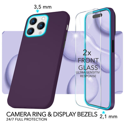 NALIA Magnet Silikonhülle für iPhone 14 Pro Max – MagSafe kompatibel & Liquid Silicone – SLIQ (Soft-Touch Schutz & Mikrofaser Innen) – Marke aus Berlin Burgunder NALIA Protective Hülle