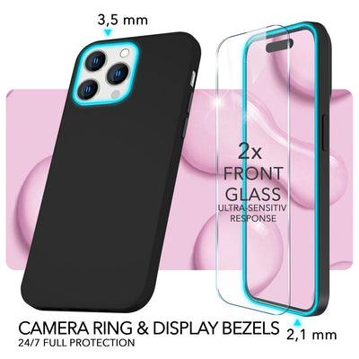 NALIA Magnet Silikonhülle für iPhone 14 Pro Max – MagSafe kompatibel & Liquid Silicone – SLIQ (Soft-Touch Schutz & Mikrofaser Innen) – Marke aus Berlin Schwarz NALIA Protective Hülle