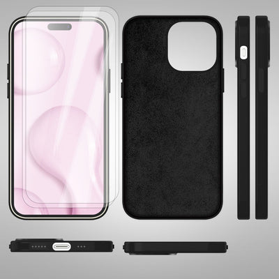 NALIA Magnet Silikonhülle für iPhone 14 Pro Max – MagSafe kompatibel & Liquid Silicone – SLIQ (Soft-Touch Schutz & Mikrofaser Innen) – Marke aus Berlin Schwarz NALIA Protective Hülle